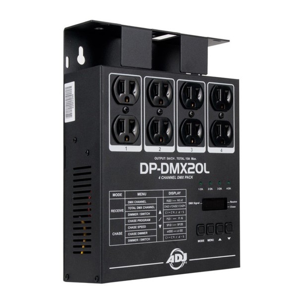 DP-DMX20L 4 CHANNEL, DMX DIMMER/SWITCH PACK. 600W PER CHANNEL, DIGITAL DMX ADDRESSING, 15 AMP.